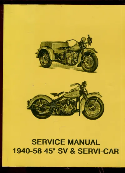 Preview: 1940–1958 Harley-Davidson Servi-Car & 45 SV Factory Service Manual (P/N 12731-29)