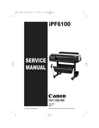 Canon imagePROGRAF iPF6100 service manual Preview image 1