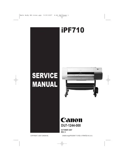 Preview: 2007 Canon iPF710 Service Manual (P/N DU7-1244-000)