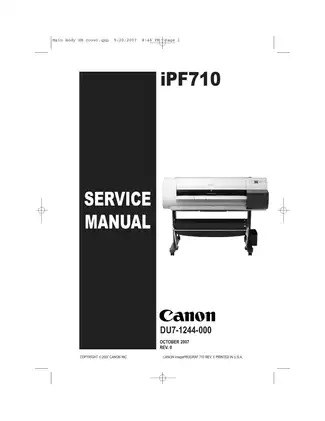 Canon imagePROGRAF iPF710 service manual Preview image 1