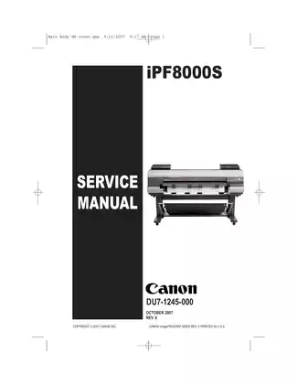 Canon imagePROGRAF 8000S Service Manual - Comprehensive Guide for Professionals