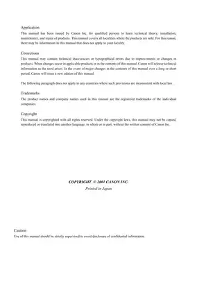 Canon imagePROGRAF 8000S Service Manual - Comprehensive Guide for Professionals Preview image 2