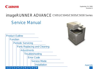 Canon imageRUNNER ADVANCE C5051, C5045, C5035, C5030 series 2008 Service Manual (P/N C8049A)