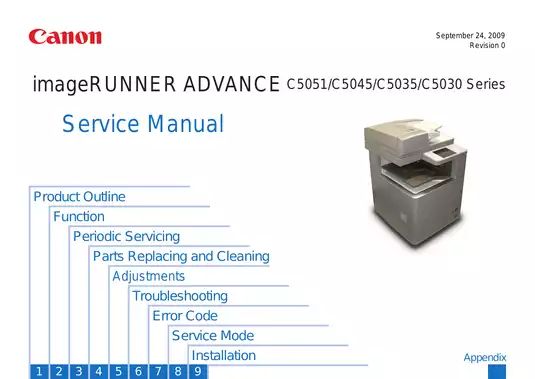 Canon Imagerunner advance C5051, C5045, C5035, C5030 service guide Preview image 1
