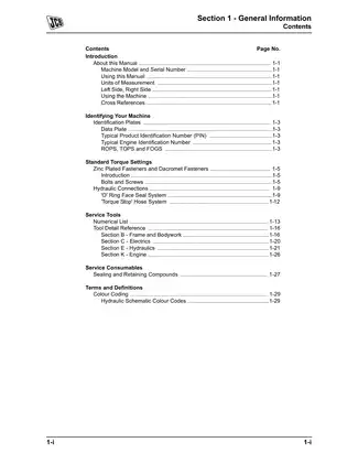 JCB 8014, 8016, 8018 Service Manual - Comprehensive Guide for Maintenance and Repair Preview image 5