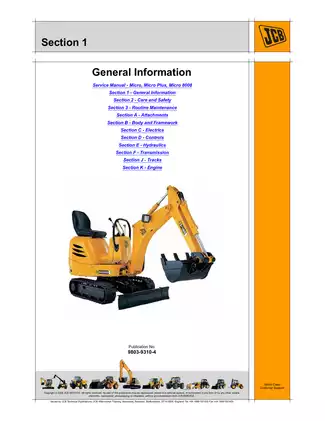 2006-2010 JCB 8008 Micro, Micro Plus excavator manual Preview image 3
