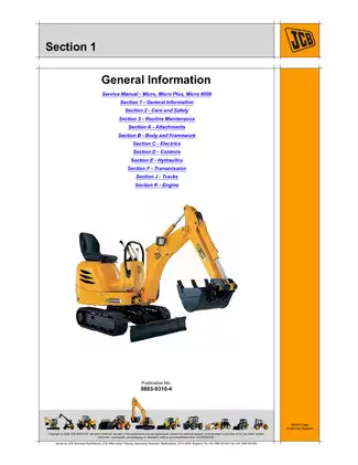 JCB Micro Excavator Service Manual (2004 Edition) Preview image 3