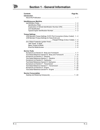 JCB 407B ZX, 408B ZX, 409B Z, 410B ZX, 411B ZX Service Manual and Technical Guide Preview image 5