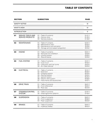 1999-2000 Bombardier Traxter 7400, 7413, 7415, 7417, 7401, 7414, 7416, 7418 service manual Preview image 1