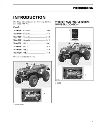 1999 Bombardier Traxter ATV Shop Manual - Comprehensive Service Guide Preview image 3