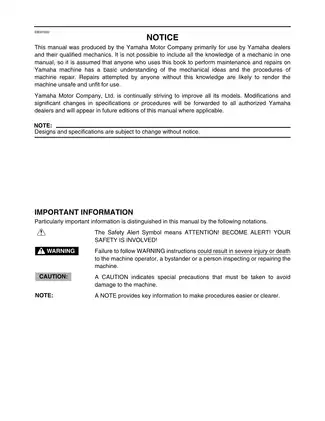 2003-2006 Yamaha Kodiak 450, YFM450 service manual Preview image 3