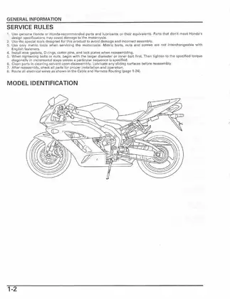 2004-2006 Honda CBR1000RR Fireblade service manual Preview image 5