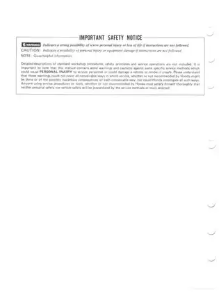 Honda VT750C 1983-1985 Motorcycle Shop Manual Preview image 2
