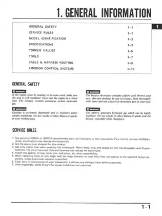 Honda VT750C 1983-1985 Motorcycle Shop Manual Preview image 4