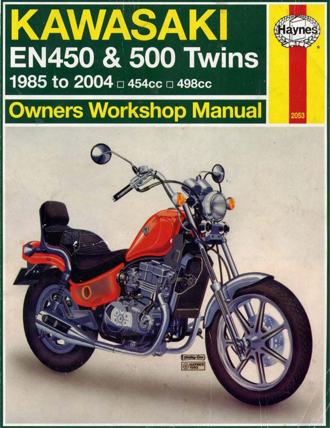 1985-2004 Kawasaki Vulcan EN450 LTD, EN500 Vulcan owners workshop manual Preview image 1