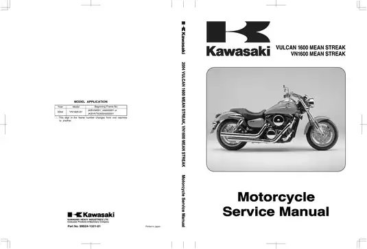 2004-2008 Kawasaki VN1600 Mean Streak, Vulcan 1600 MeanStreak service manual Preview image 1