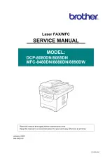 Brother DCP-8080DN, DCP-8085DN, MFC-8480DN, MFC-8880DN, MFC-8890DW Factory Service Manual (P/N SM-FAX105, C4256-90954) – preview page 1