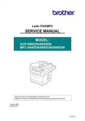 Brother DCP-8080DN, DCP-8085DN, MFC-8480DN, MFC-8880DN, MFC-8890DW printer service manual