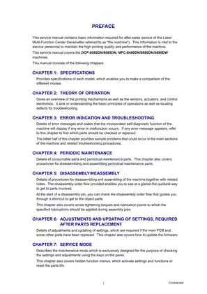 Brother DCP Series Laser Multi-Function Center Service Manual Preview image 3