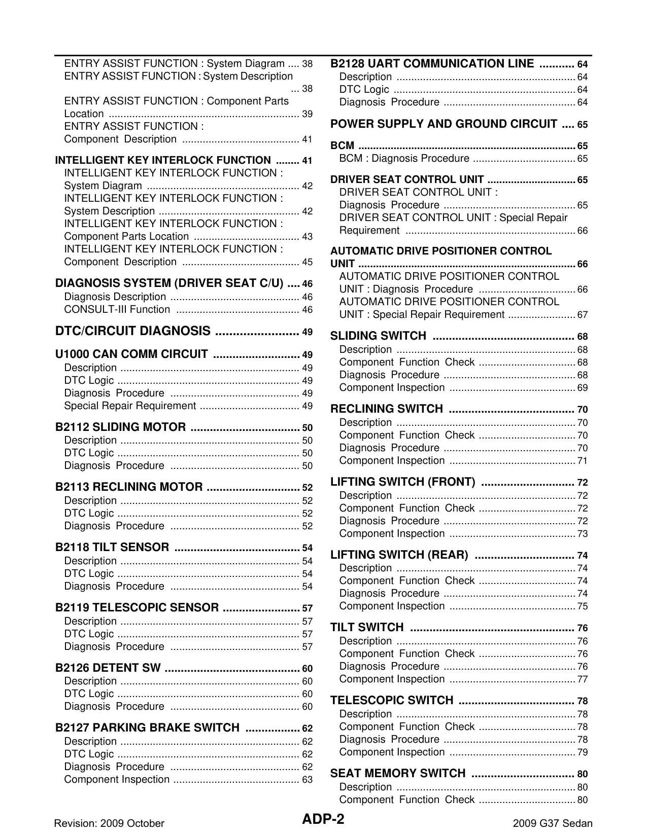 2009 Infiniti G37 sedan factory service manual Preview image 2