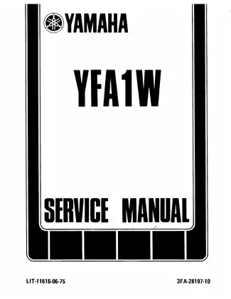 Yamaha YFA1/YFA1P Service Manual - Comprehensive Guide for Mechanics
