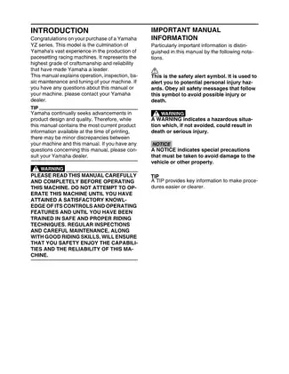 Yamaha YZ125 Service Manual - Complete Maintenance and Repair Guide Preview image 3