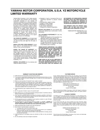 Yamaha YZ125 Service Manual - Complete Maintenance and Repair Guide Preview image 5