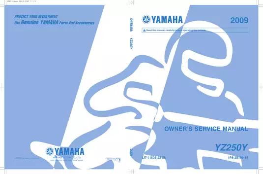 2009 Yamaha YZ250Y owners service manual Preview image 1