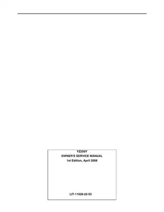 Yamaha YZ250Y Owner's Service Manual - Comprehensive Guide Preview image 3