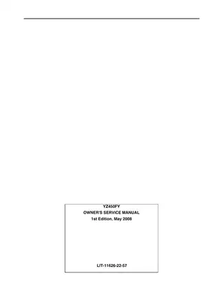 Yamaha YZ450FY Owner's Service Manual (2008 Edition) Preview image 3