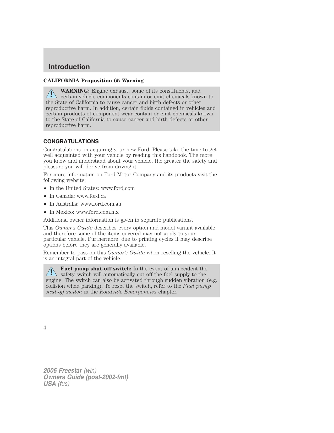 2004-2007 Ford Freestar service manual Preview image 4