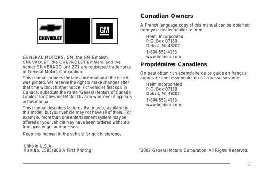 2007-2009 Chevrolet Silverado owner manual Preview image 3