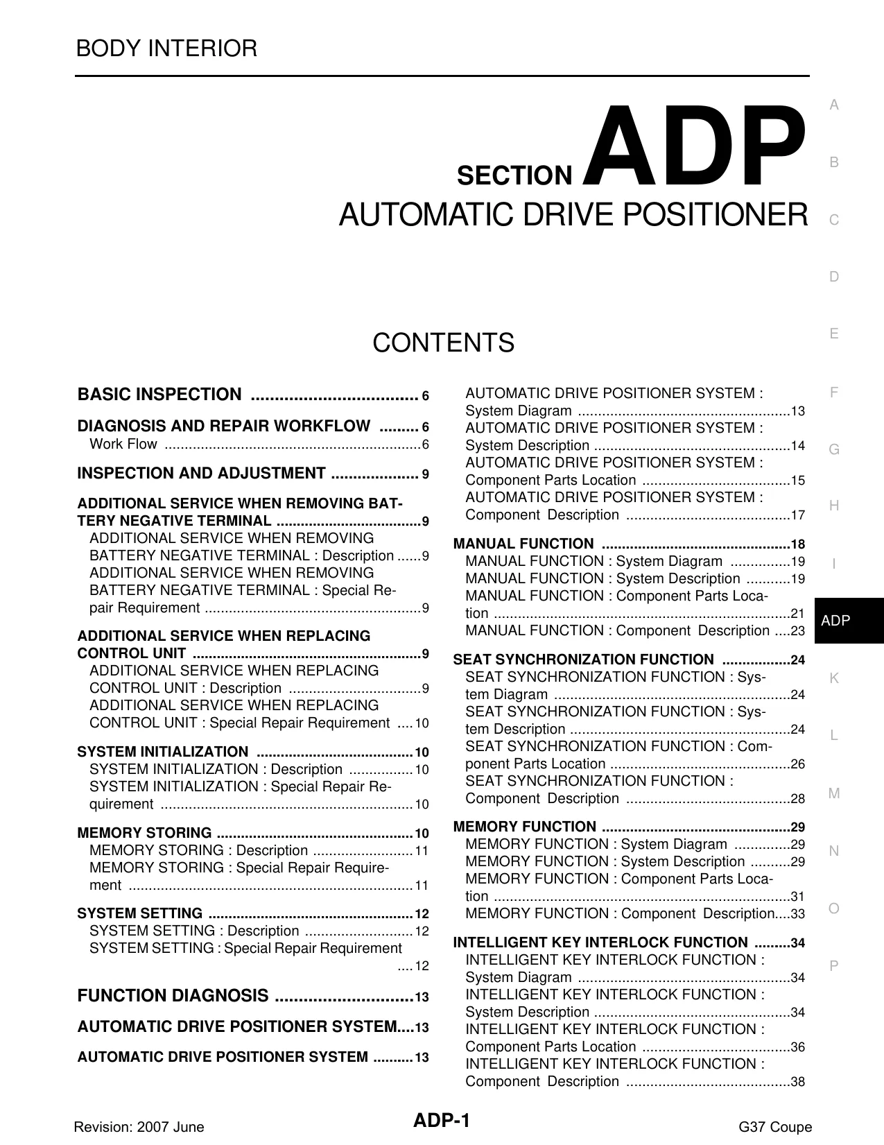 2008-2010 Infiniti G37 shop manual