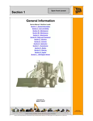 JCB Backhoe Loader Service Manual - Comprehensive Guide Preview image 3
