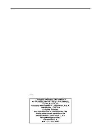 Yamaha XV Model Comprehensive Service Manual (2006 Edition) Preview image 3