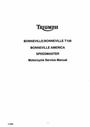 Triumph Bonneville T100 America Speedmaster service manual Preview image 2