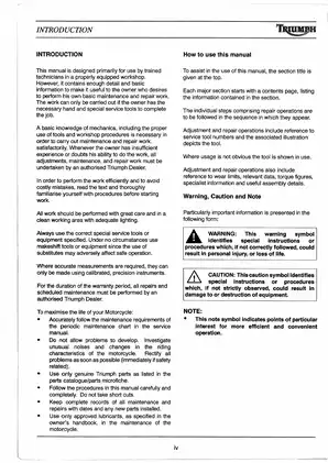 Triumph Bonneville Motorcycle Service Manual (2002) - Expert Repair & Maintenance Guide Preview image 5