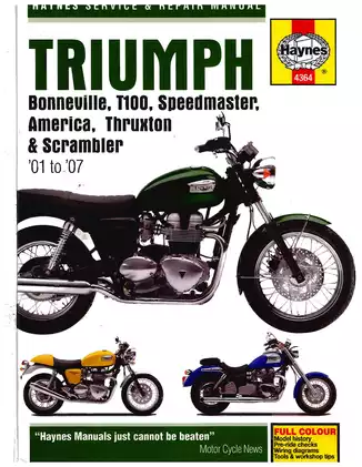 Triumph Motorcycle Service and Repair Manual - Bonneville, Speedmaster, Thruxton & Scrambler (2001-2007)