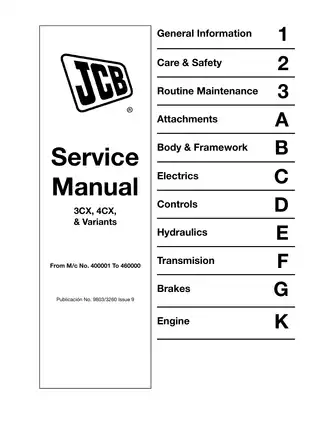 JCB 3CX & 4CX Service Manual - Comprehensive Guide for Technicians