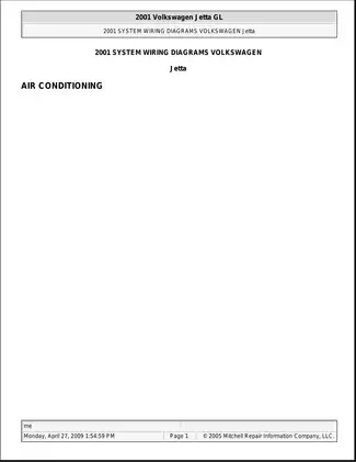 1999-2008 Volkswagen Golf Air Conditioning manual