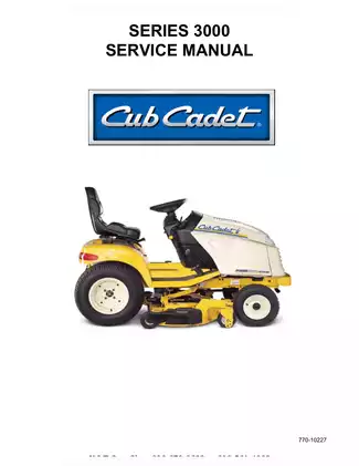 1998-1999 Cub Cadet 3165, 3185, 3186, 3205, 3225 garden tractor, mower deck service manual