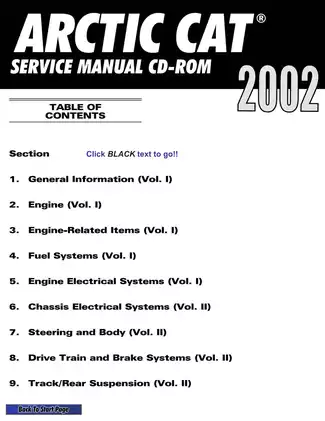2002 Arctic Cat snowmobile service manual Preview image 2