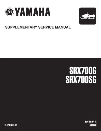Yamaha SRX700 Snowmobile OEM Service Manual, 1999–2002 (P/N LIT-12618-02-23)