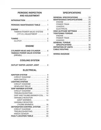 2000-2002 Yamaha SRX 700 snowmobile service manual Preview image 4