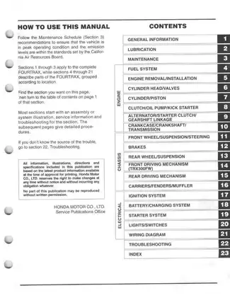 1995-2000 Honda TRX300, TRX300FW sport ATV repair manual Preview image 3