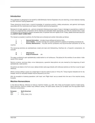 JCB 3CX & 4CX Backhoe Loader Service Manual (Issue 9) Preview image 2