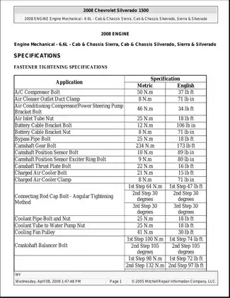 2007-2009 GMC Sierra 2500 HD, 3500 HD manual
