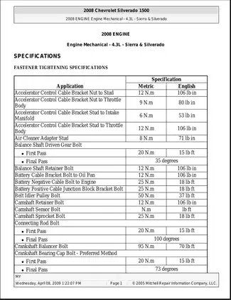 2007-2009 Chevrolet Silverado HD 35-45 shop manual Preview image 1