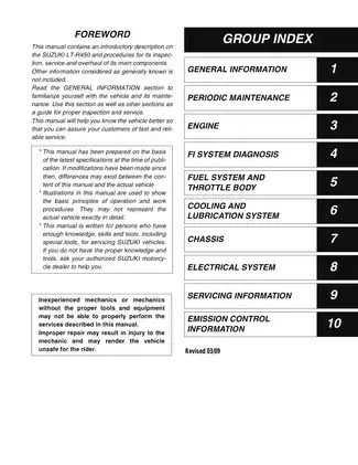 2006-2009 Suzuki LT-R450 Quadracer repair manual Preview image 1