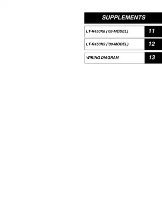 Suzuki LT-R450 Service Manual: Inspection, Service, and Repair Guide Preview image 2